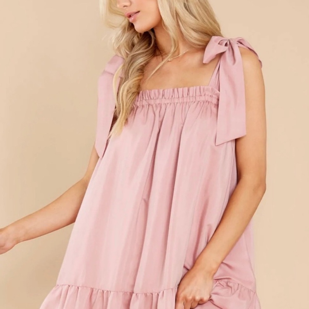 Aura Blush Pink Tiered Babydoll Maxi Dress
